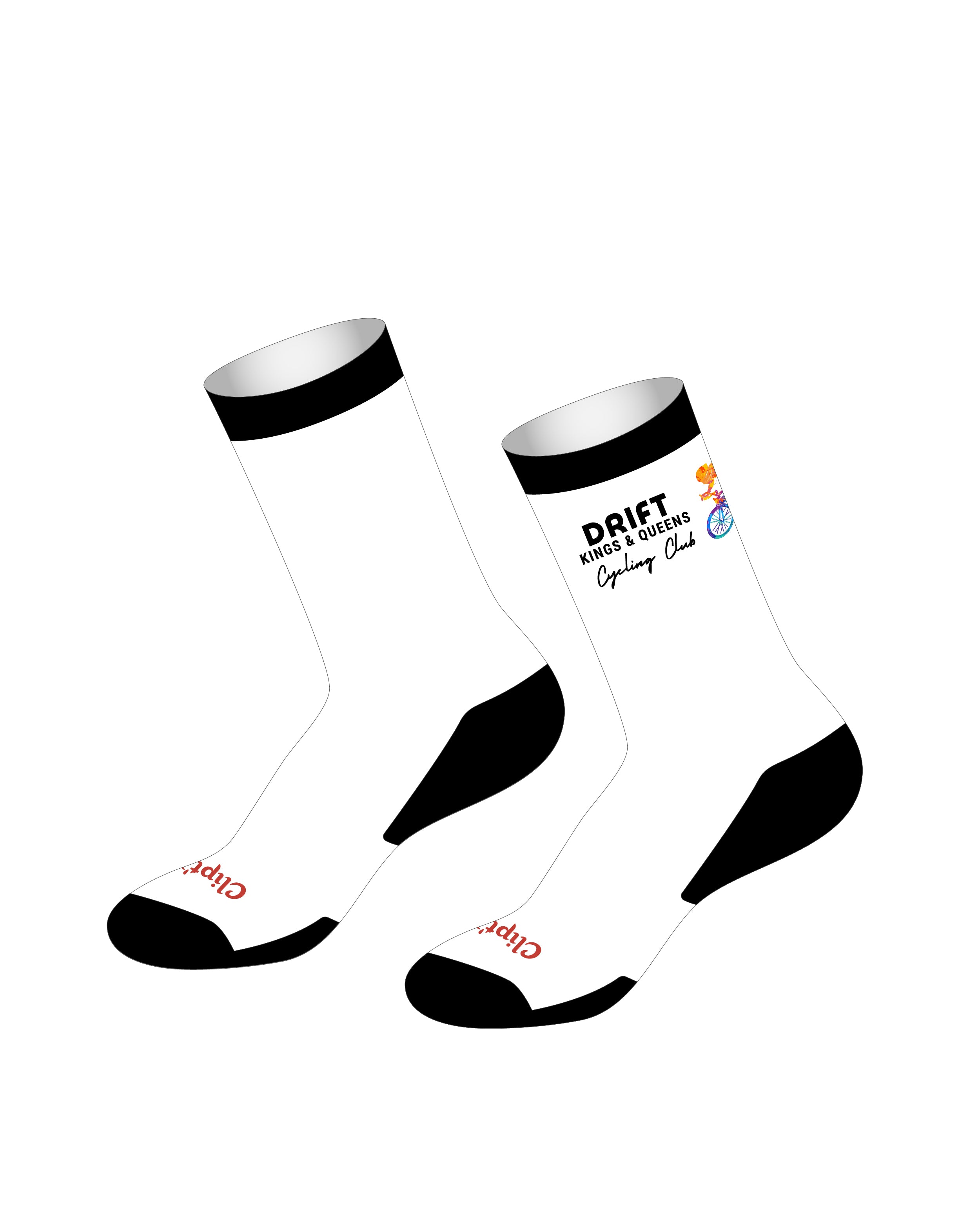 Drift Kings & Queens Lightweight Tall Socks - CLIPT'N Cycling