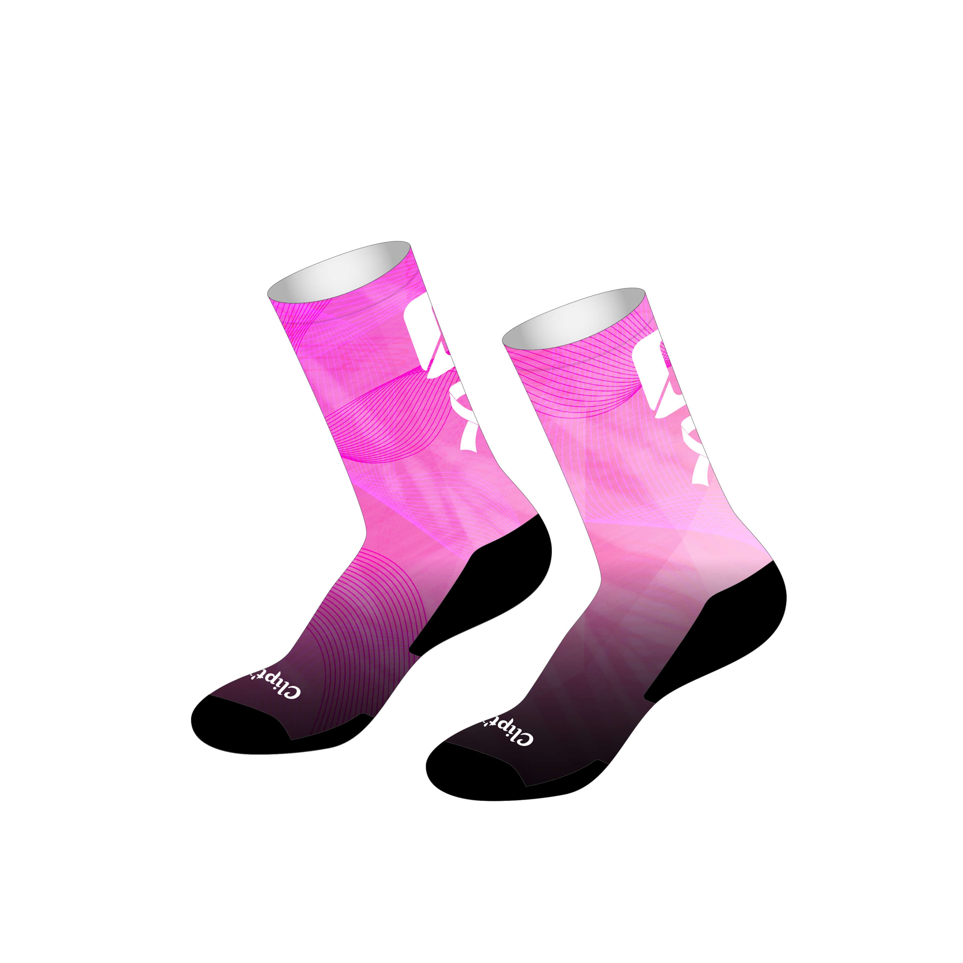 Infinity Lightweight Tall Socks - Breast Cancer Awareness - CLIPT'N Cycling
