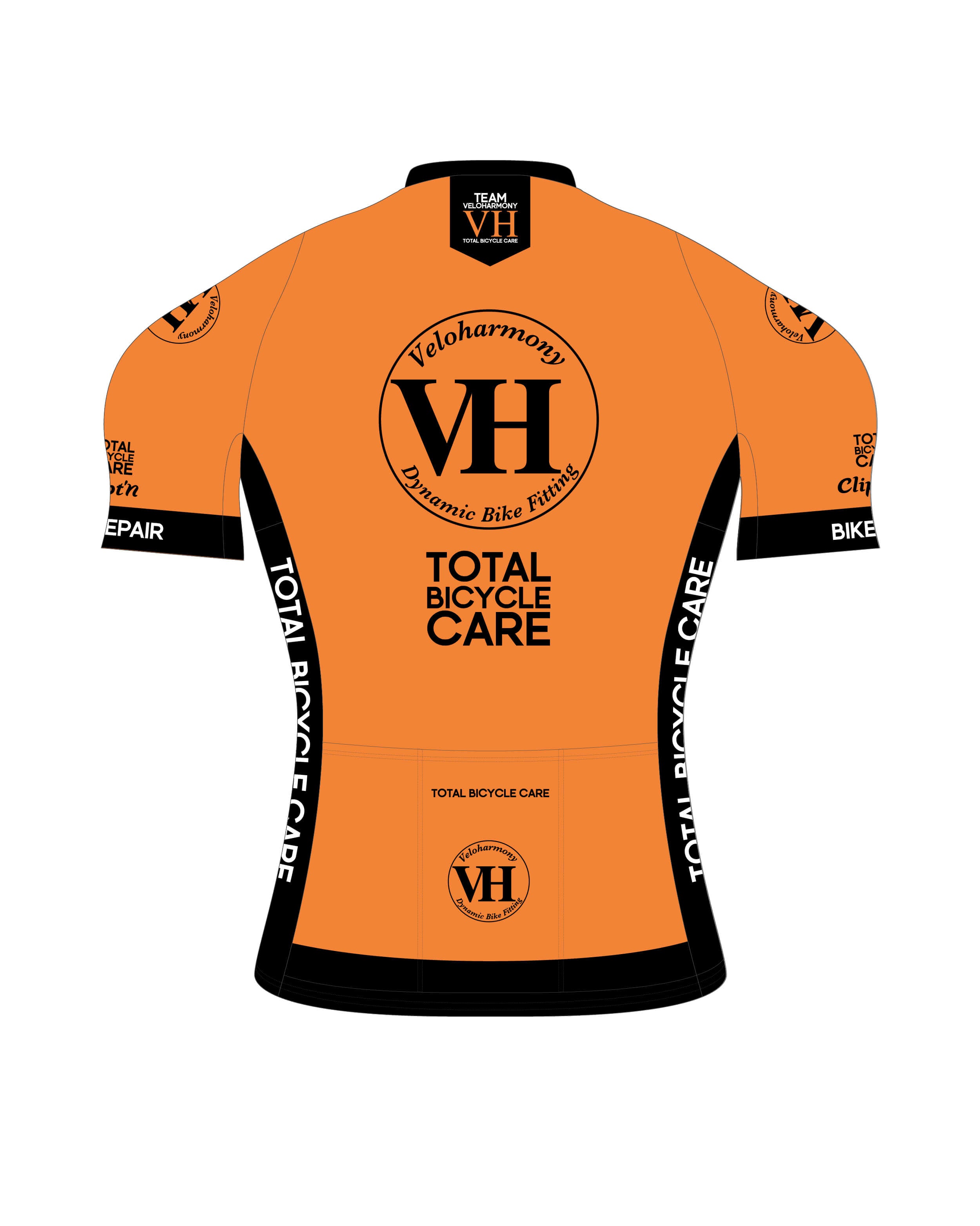 Veloharmony Men's PRO Jersey - Orange / Black - CLIPT'N Cycling