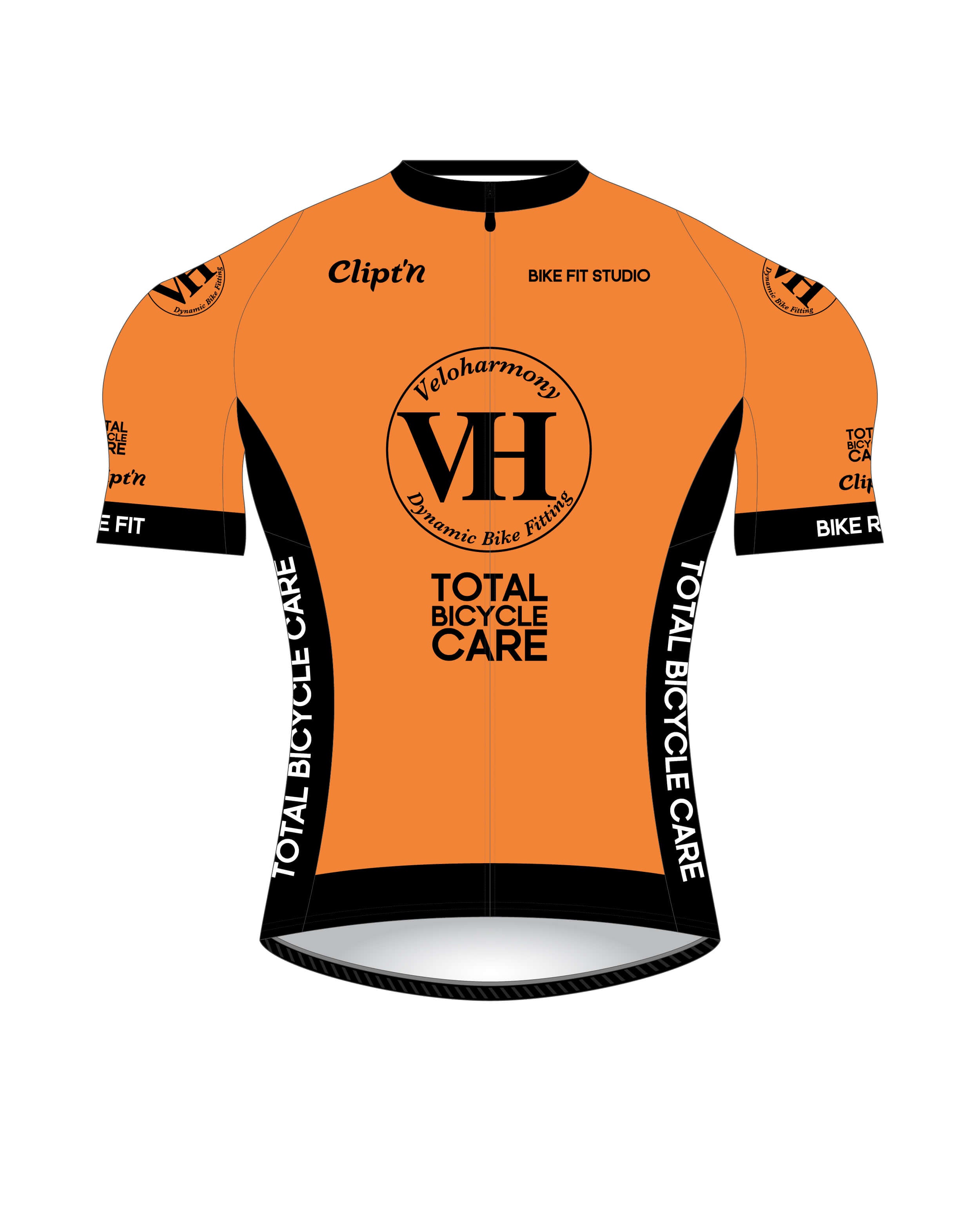 Veloharmony Men's PRO Jersey - Orange / Black - CLIPT'N Cycling