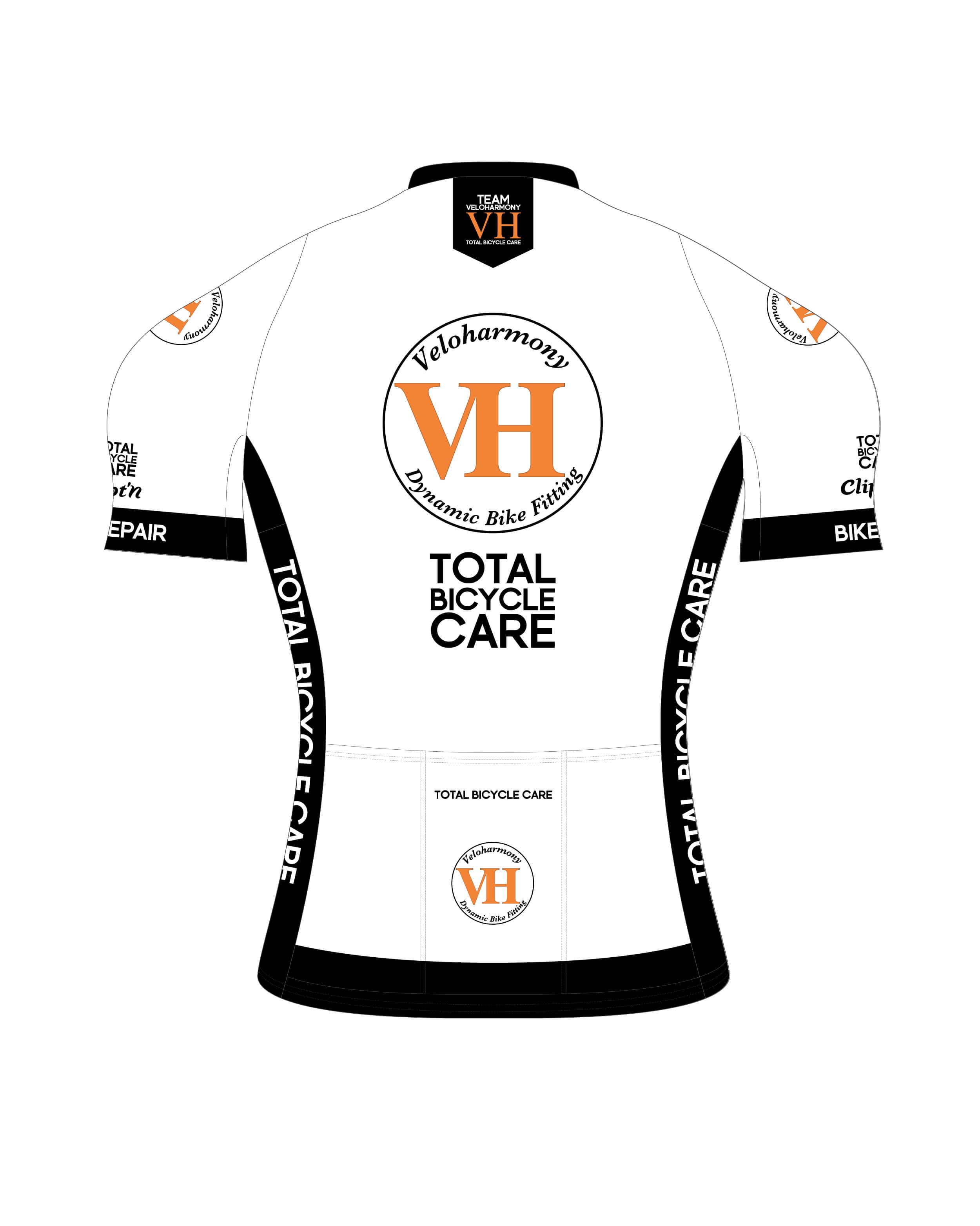 Veloharmony Women's PRO Jersey - White / Orange - CLIPT'N Cycling