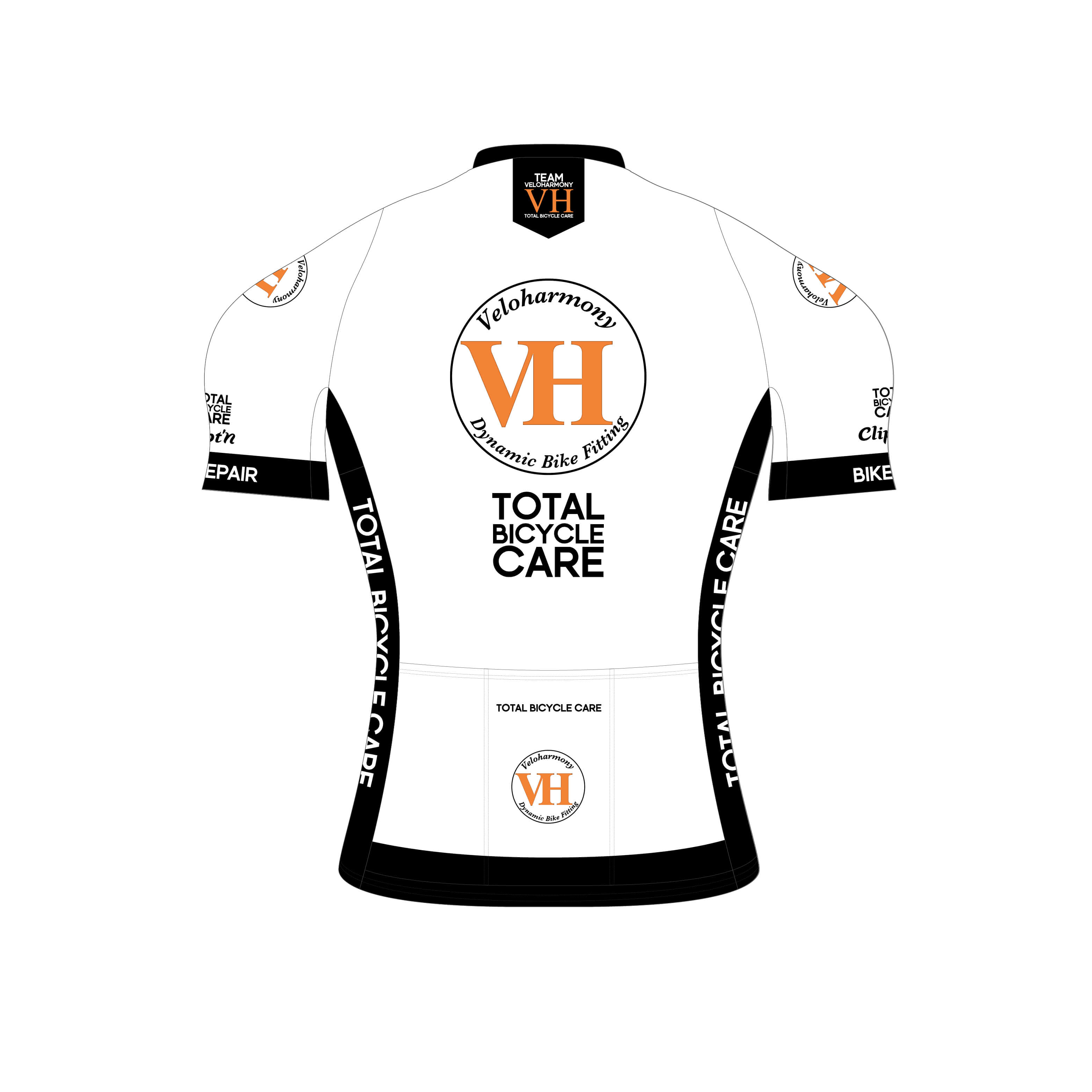 Veloharmony Women's PRO Jersey - White / Orange - CLIPT'N Cycling