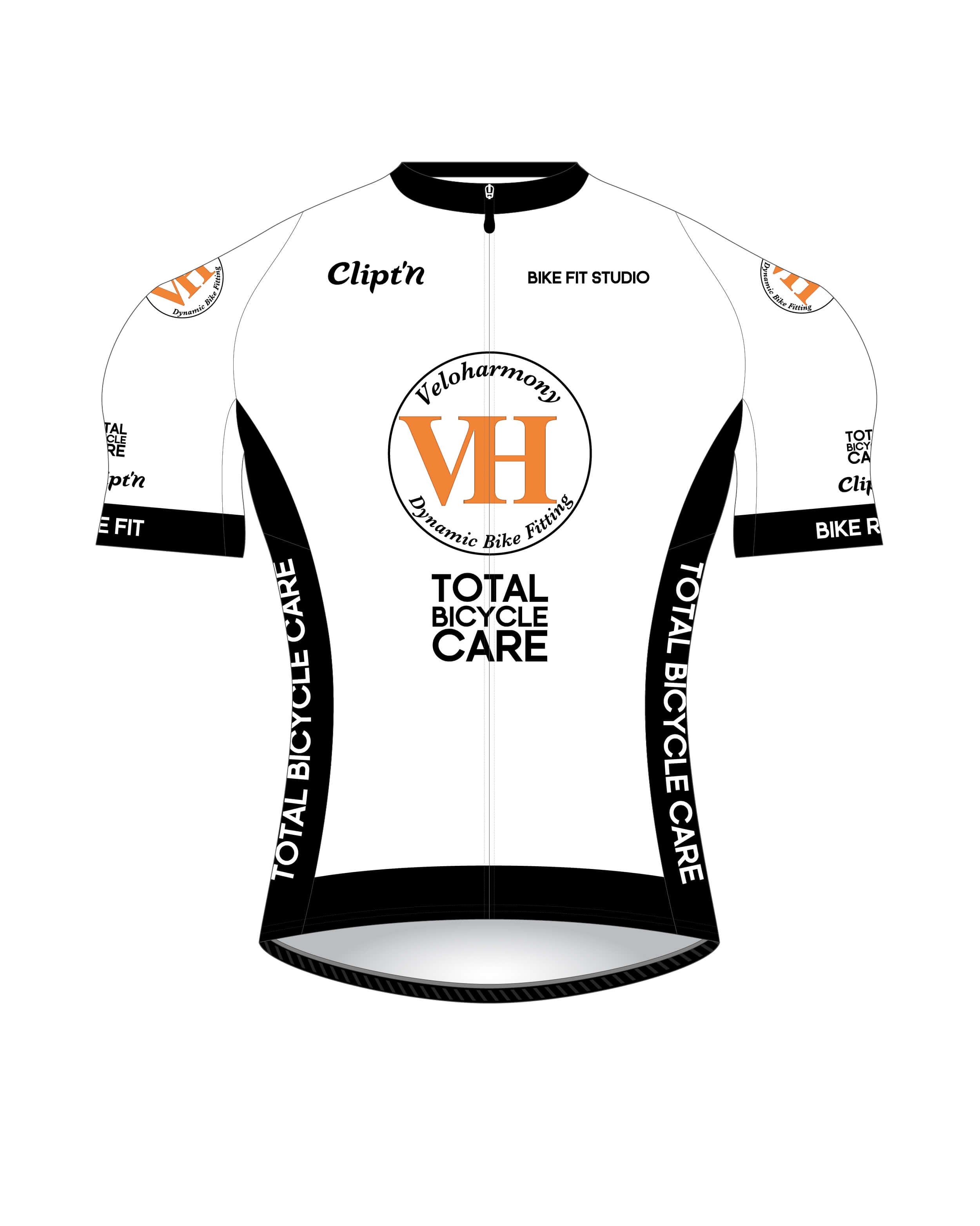 Veloharmony Women's PRO Jersey - White / Orange - CLIPT'N Cycling