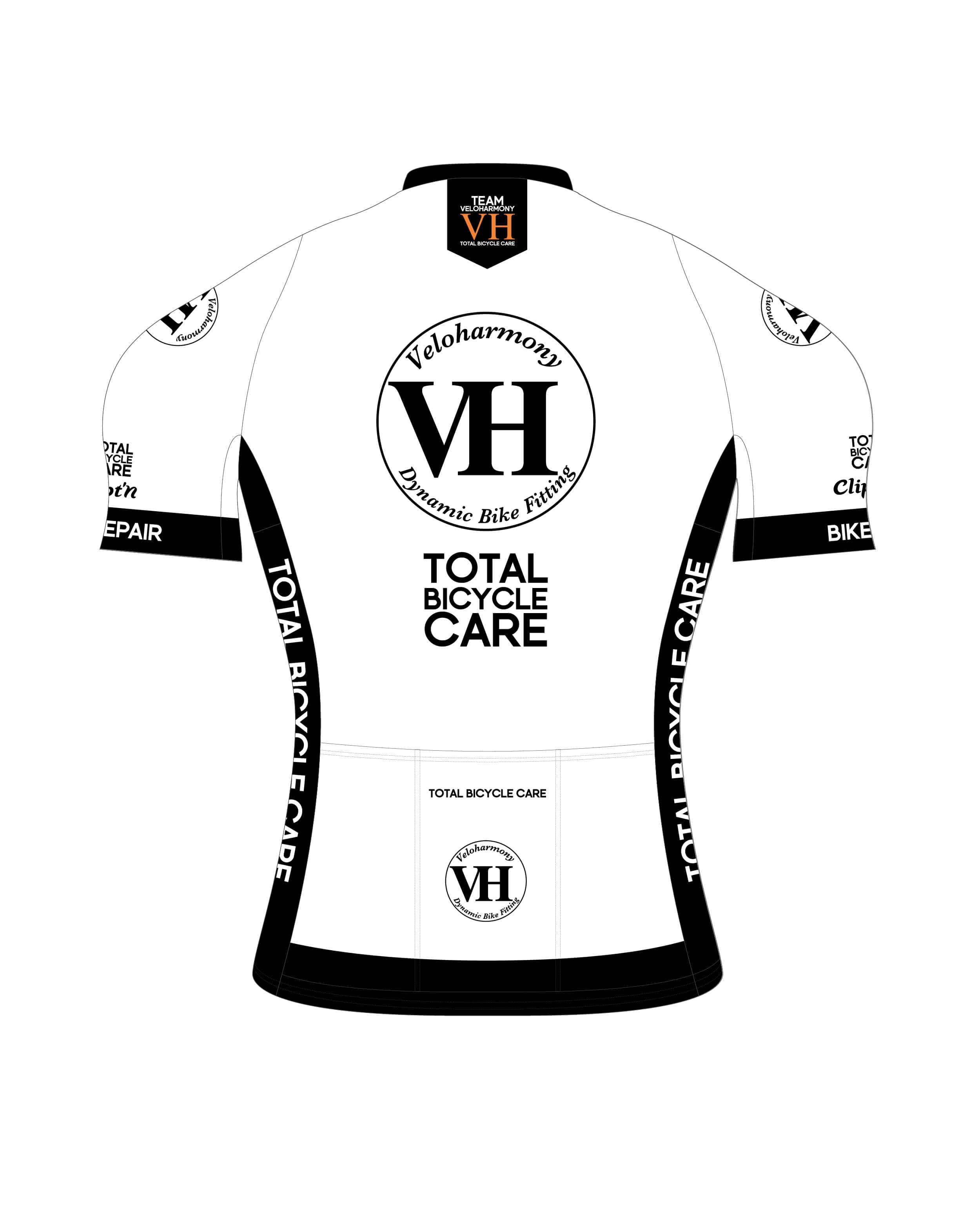 Veloharmony Men's PRO Jersey - White / Black - CLIPT'N Cycling