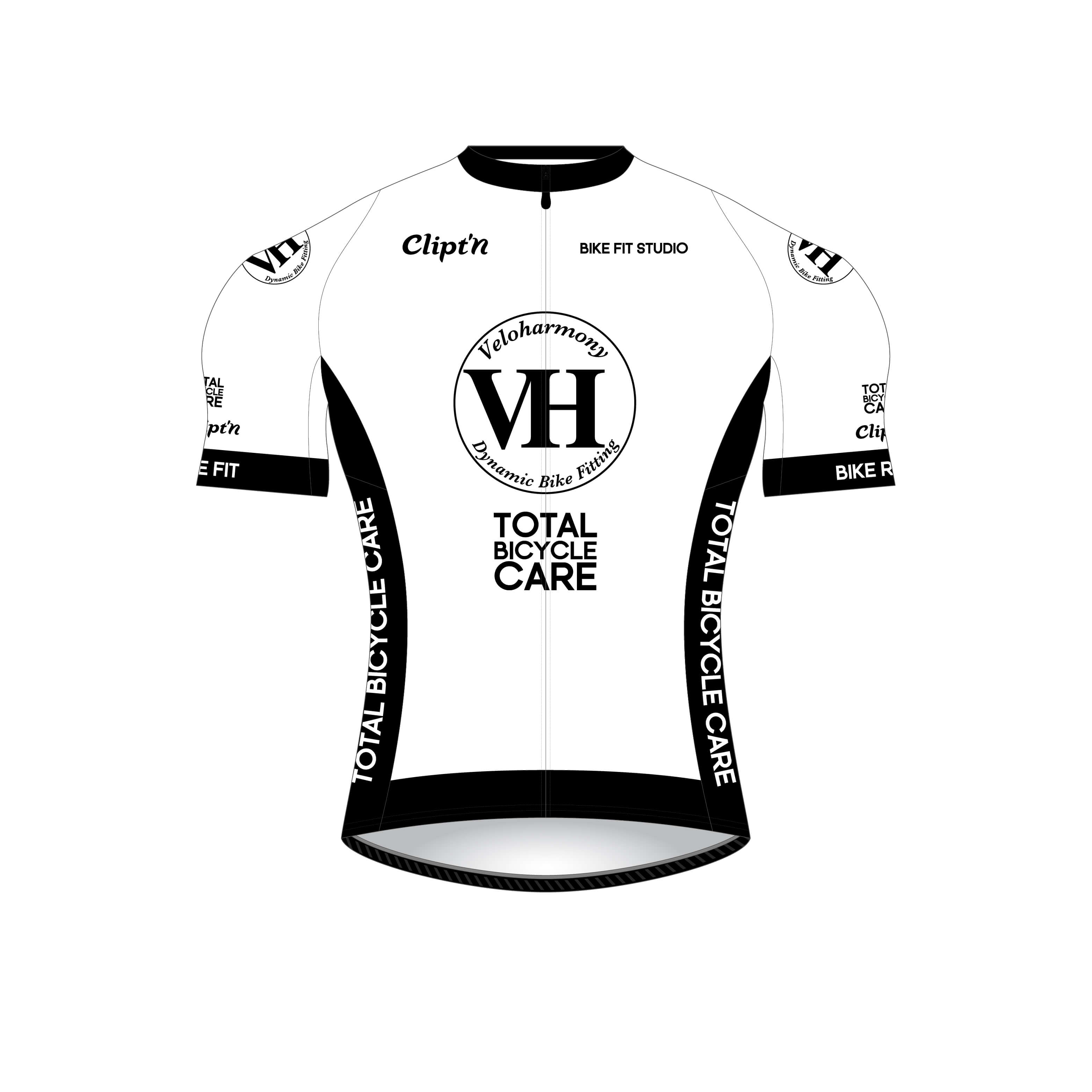 Veloharmony Men's PRO Jersey - White / Black - CLIPT'N Cycling