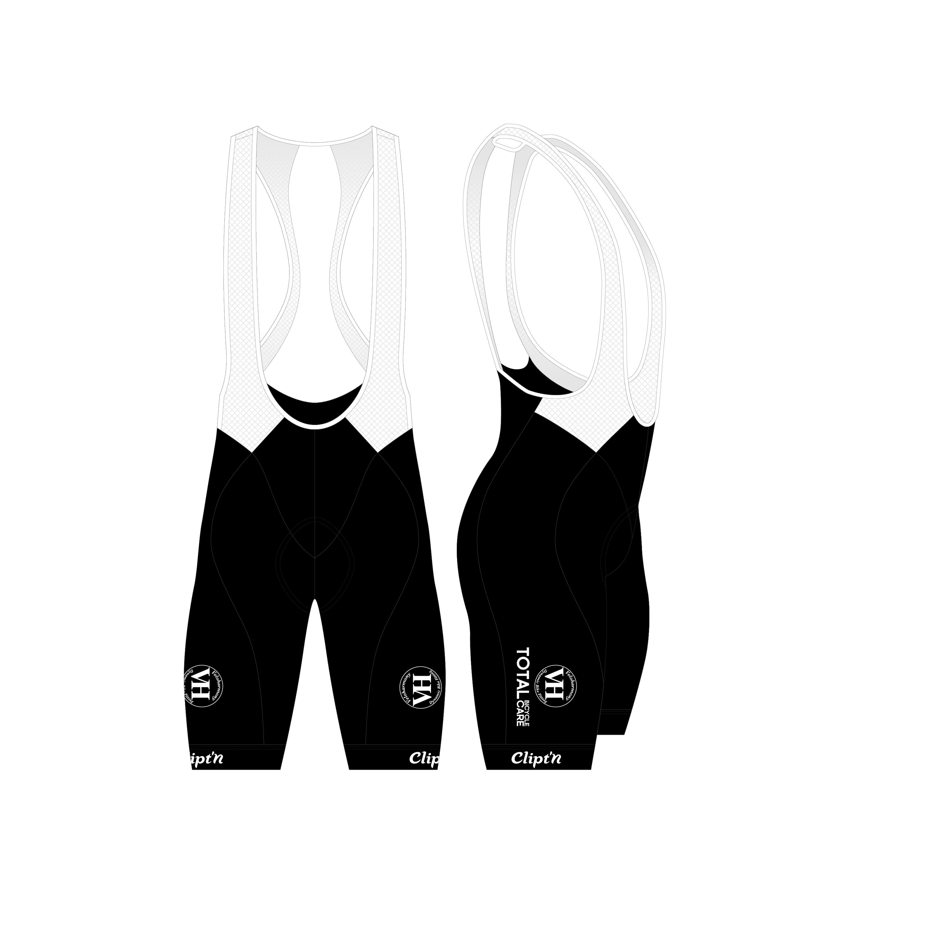 Veloharmony Men's Bib Short - Black / White - CLIPT'N Cycling