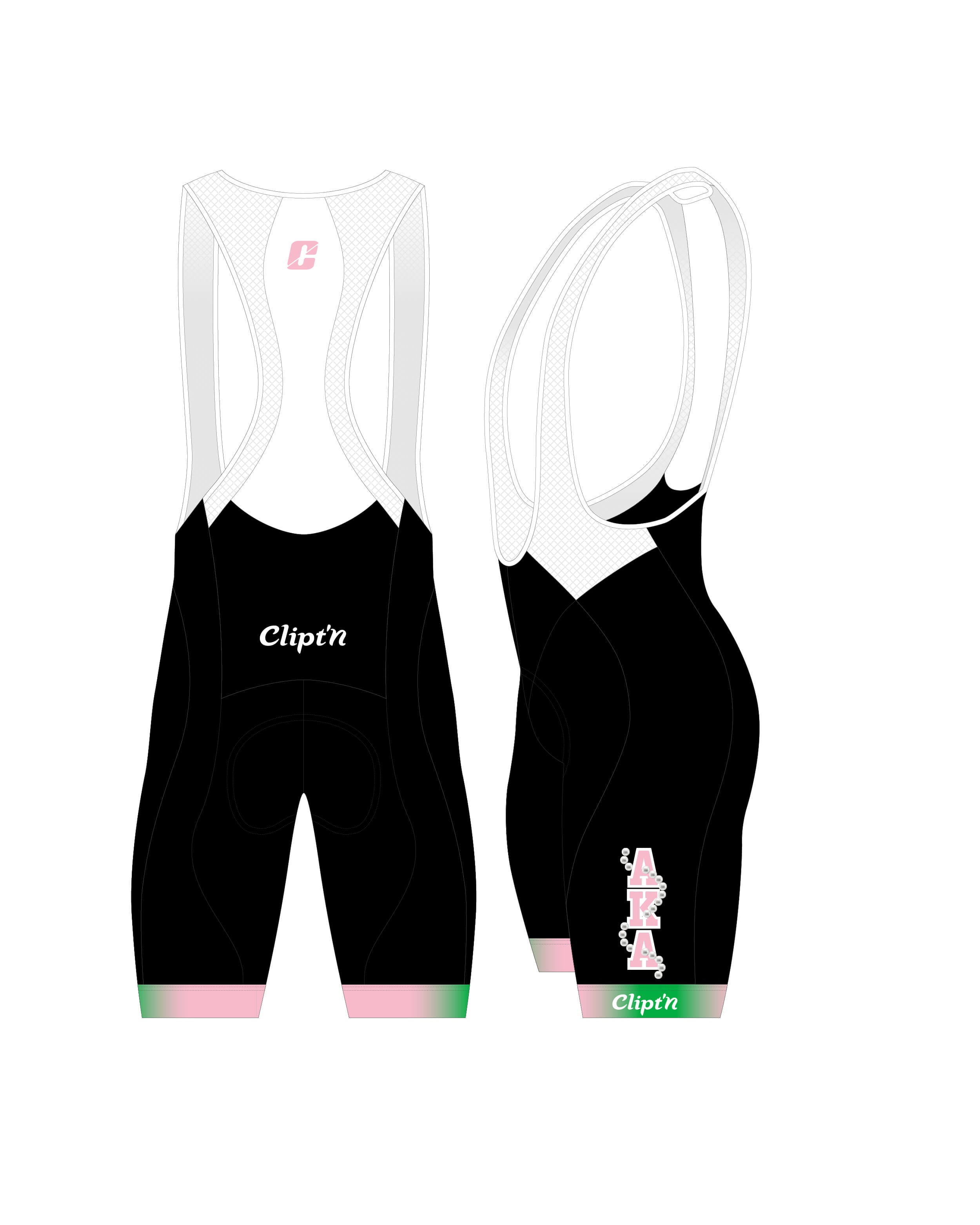 Women's AKA Bib Short - Pretty Girl Cycling - CLIPT'N Cycling