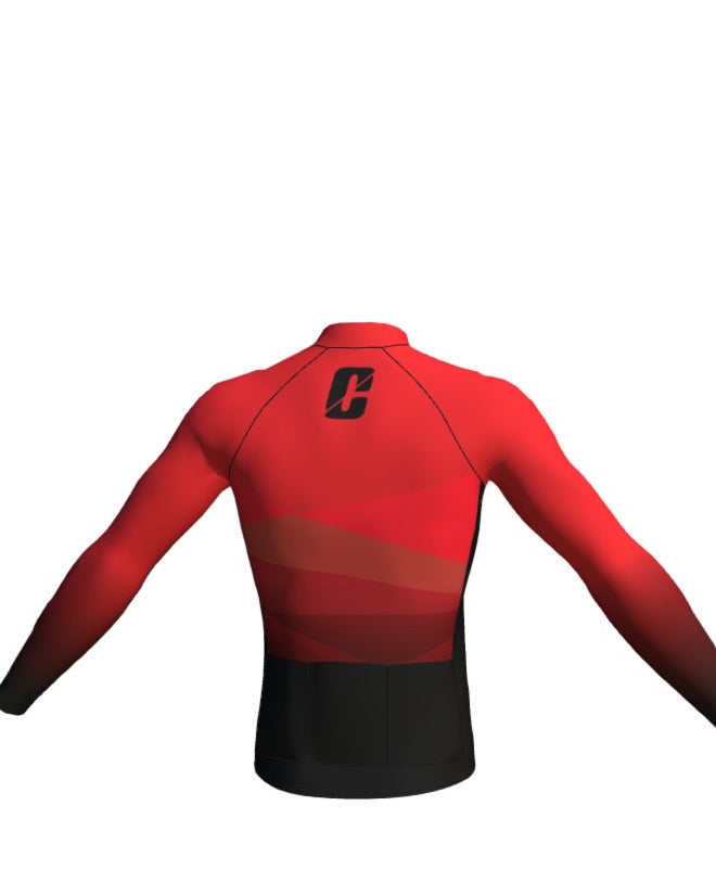 Women's Embody Long Sleeve Jersey - Red Arch - CLIPT'N Cycling