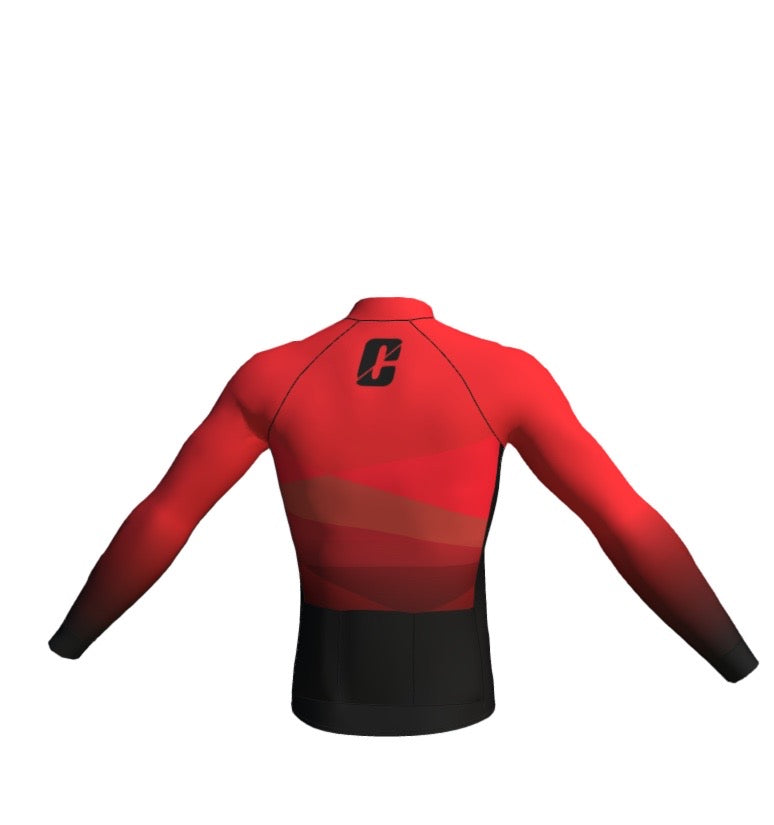 Women's Embody Long Sleeve Jersey - Red Arch - CLIPT'N Cycling