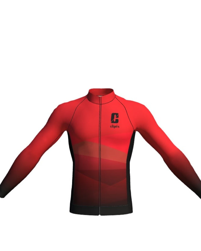 Women's Embody Long Sleeve Jersey - Red Arch - CLIPT'N Cycling