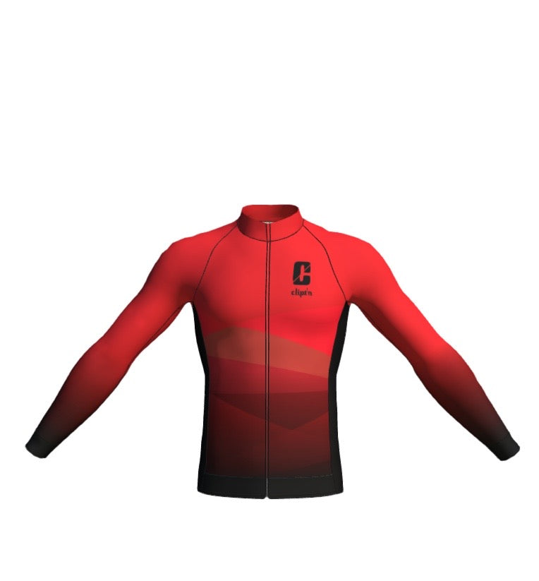 Women's Embody Long Sleeve Jersey - Red Arch - CLIPT'N Cycling