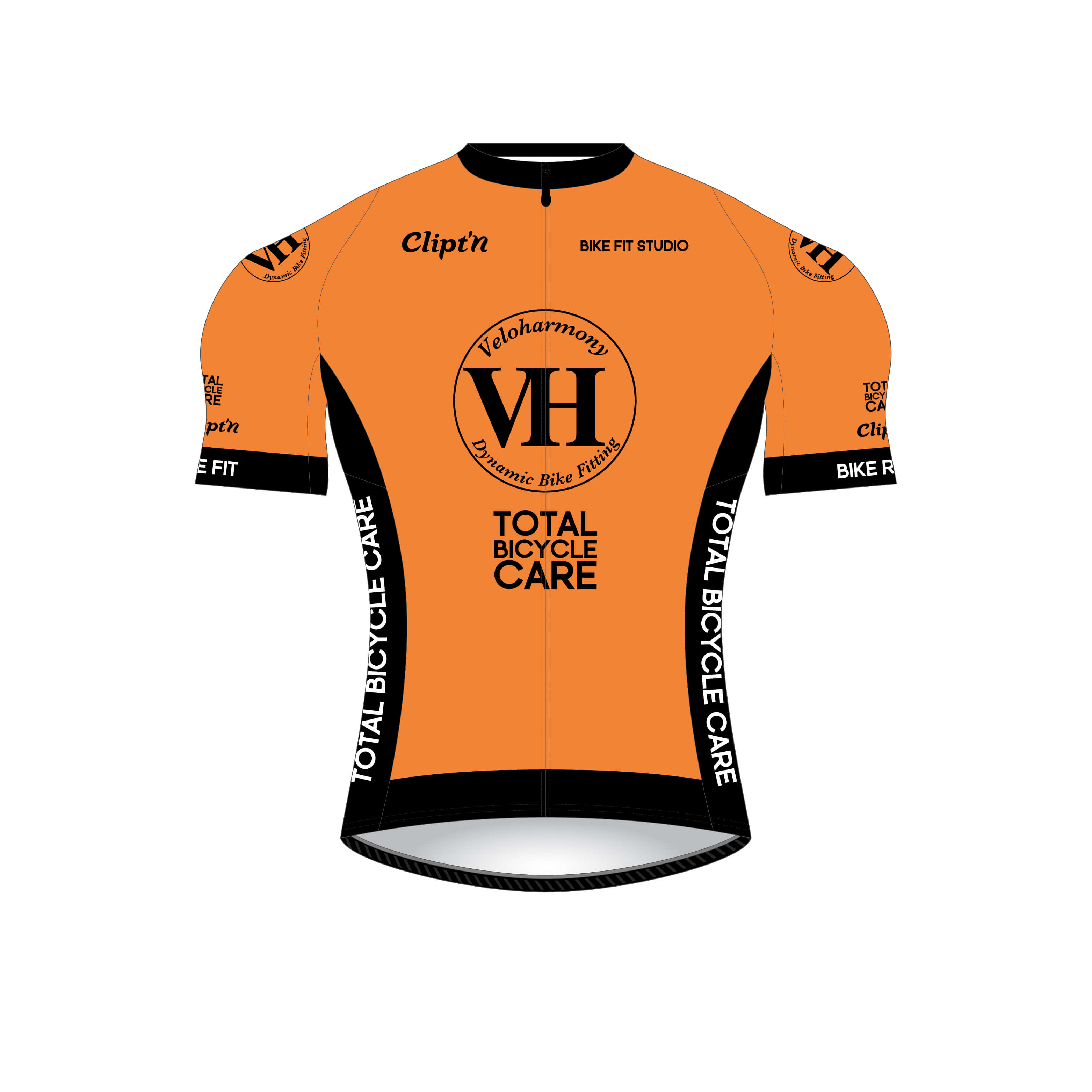 Veloharmony Men's PRO Jersey - Orange / Black - CLIPT'N Cycling