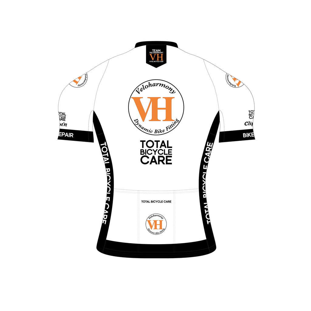 Veloharmony Men's PRO Jersey - White / Orange - CLIPT'N Cycling