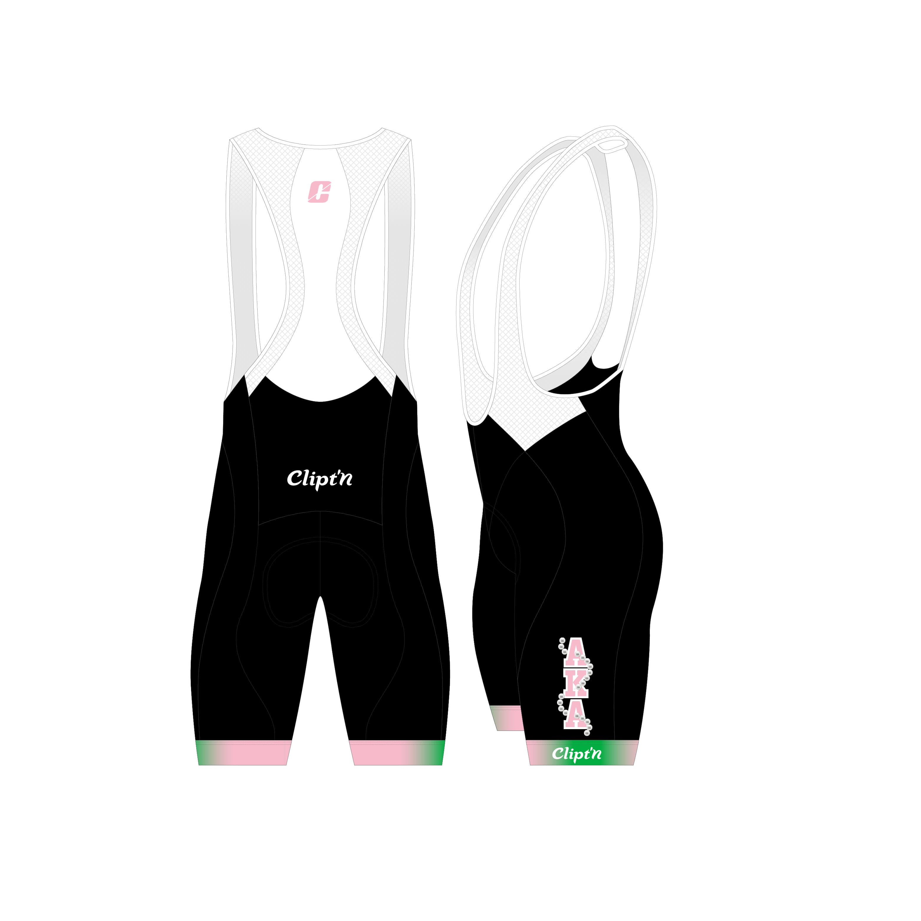 Women's AKA Bib Short - Pretty Girl Cycling - CLIPT'N Cycling